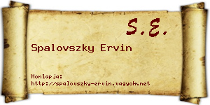 Spalovszky Ervin névjegykártya