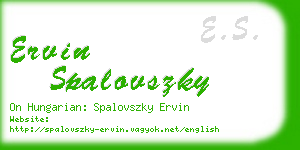 ervin spalovszky business card